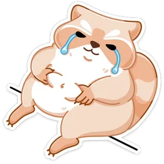 😭 แรคคูน, ร้องไห้, เศร้า, อารมณ์, สติกเกอร์, สัตว์, การ์ตูน whatsapp sticker