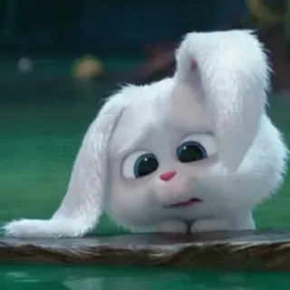 😓 Snowball The Secret Life of Pets うさぎ, かわいい, 動物, アニメ, キャラクター, アニメーション, 悲しい telegram sticker