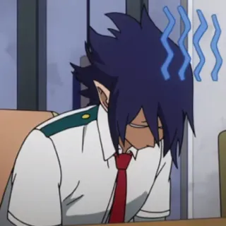 😓 Tamaki Amajiki My Hero Academia Аниме, Моя геройская академия, Тамаки Амаджики, Персонаж, Уставший, Студент, Грустный whatsapp sticker