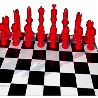 🎮 chess, board game, strategy, red, black and white telegram sticker