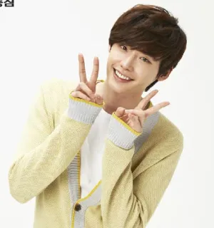 ✌️ Lee Jong-suk attore, celebrità, coreano, modello/a, segno di pace, felice telegram sticker