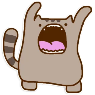 👺 кот, мультфильм, милый, животное, стикер, смешной telegram sticker