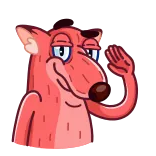 🖐 animale, volpe, che saluta, cartone animato, saluto telegram sticker