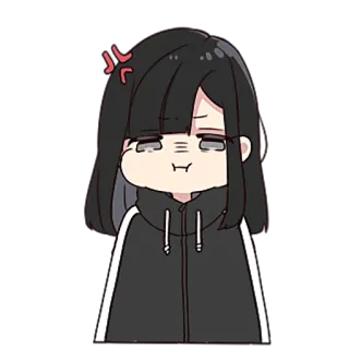 😡 Anime, Chica, Enojada, Dibujo animado, Manga, Ilustración, Personaje whatsapp sticker