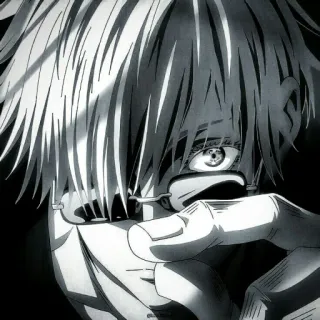 ♥ Anime, Manga, Personnage, Lunettes, Portrait, Monochrome, Art telegram sticker