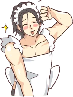 😋 애니메이션, 메이드, 남자, 만화, 귀여운, 웃긴 whatsapp sticker