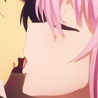 😍 anime, hôn, lãng mạn, cặp đôi, hoạt hình whatsapp sticker