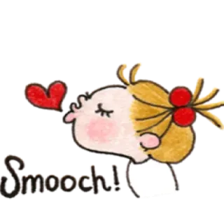 ✳️ Smooch! 愛, ハート, キス, 女の子, 漫画 telegram sticker