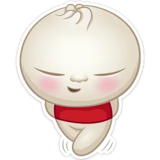 ☺️ empanadilla, dibujos animados, comida, asiático, lindo whatsapp sticker