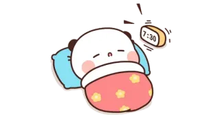 🍩 7:30 schlafen, wecker, cartoon, süß, faul, kissen telegram sticker