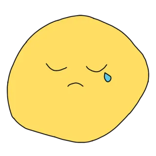 🥺 triste, chorando, emoji, lágrima, amarelo, humor whatsapp sticker