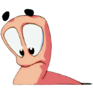 😞 verme, cartone animato, triste, personaggio telegram sticker