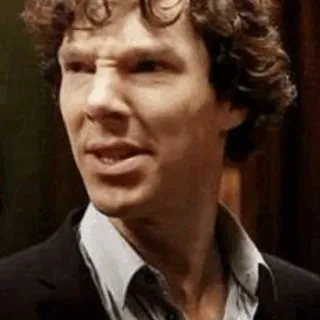 🔎 Sherlock Holmes Sherlock Sherlock, Benedict Cumberbatch, visage, expression, BBC, série TV whatsapp sticker