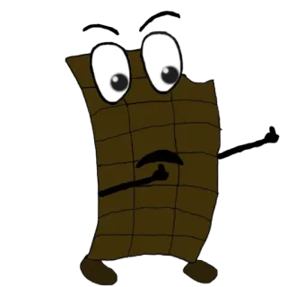 🖕 chocolate, dibujos animados, comida, postre, personaje whatsapp sticker