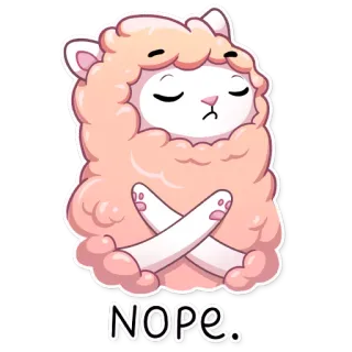 🙅 NOPE. Alpaka, Nö, Aufkleber, Tier, Süß, Cartoon whatsapp sticker
