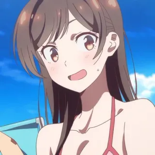 🍇 Chizuru Ichinose Rent-A-Girlfriend Anime, Słodkie, Dziewczyna, Strój kąpielowy, Chizuru Ichinose, Rent-A-Girlfriend whatsapp sticker