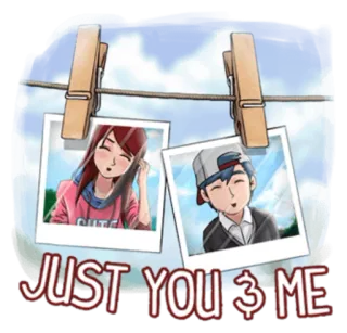 💓 JUST YOU & ME cartoni animati, anime, romance, amore, coppia, personaggi dei cartoni animati whatsapp sticker