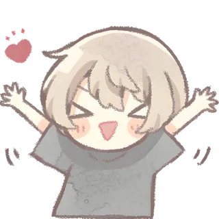 🤗 การ์ตูน, อนิเมะ, มีความสุข, น่ารัก, ภาพประกอบ, ตัวละคร telegram sticker