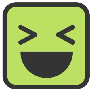 😆 Emoji, Risa, Sonrisa, Verde, Feliz, Cara telegram sticker