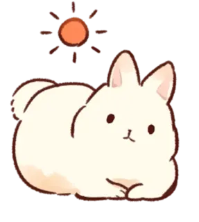 ☀️ rabbit, cute, animal, sun telegram sticker