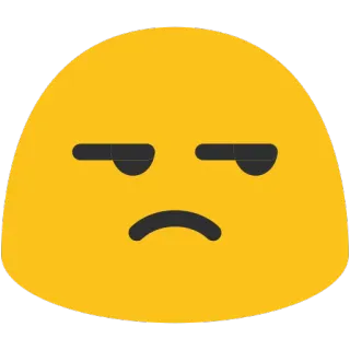 😒 emoji, face, yellow, expression, mood telegram sticker