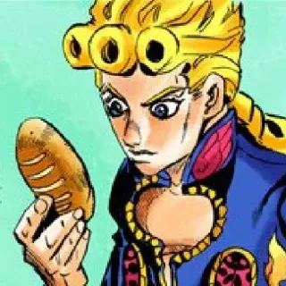 🤨 Giorno Giovanna JoJo's Bizarre Adventure Anime, Manga, Jojo, Giorno, Chleb, Postać telegram sticker