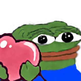 ❤️ Pepe the Frog 青蛙, 佩佩, 表情包, 心, 爱, 情绪 telegram sticker