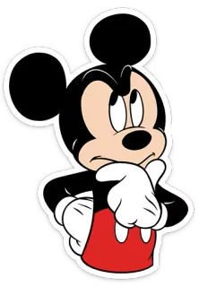 🤔 Mickey Mouse 卡通, 老鼠, 迪士尼, 角色, 经典 telegram sticker