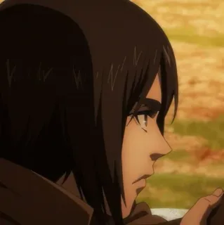 🖤 Mikasa Ackerman Attack on Titan アニメ, キャラクター, ミカサ, アッカーマン telegram sticker