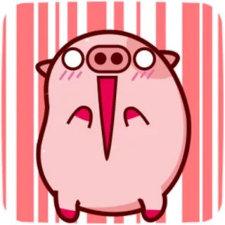 😱 Cochon, Dessin animé, Mignon, Animal, Autocollant whatsapp sticker