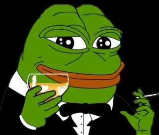😂 Pepe the Frog pepe, kikker, meme, smoking, wijn, sigaret whatsapp sticker