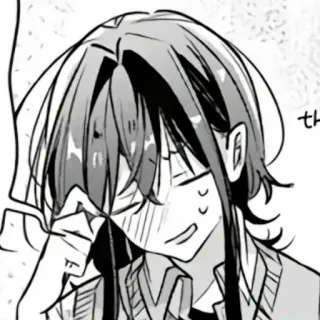 🎤 manga, anime, character, happy, blush, art whatsapp sticker