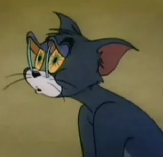 😴 Tom Cat Tom and Jerry мультик, кот, смешной, уставший, глаза whatsapp sticker