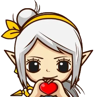 😄 อนิเมะ, น่ารัก, รัก, หัวใจ, การ์ตูน, เอลฟ์, ตัวละคร telegram sticker