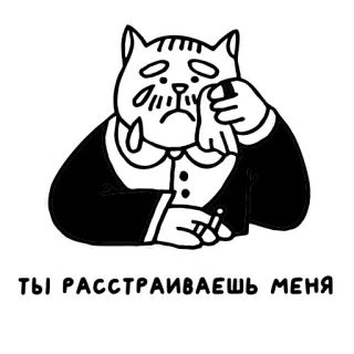 😭 ТЫ РАССТРАИВАЕШЬ МЕНЯ chat, pleure, triste, contrarié telegram sticker