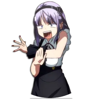😵 Anime, Manga, Cartoon, Charakter, Mädchen, Schreien, Ausdruck, Geste telegram sticker