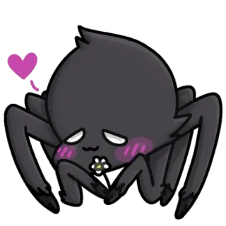 🌺 spin, schattig, kawaii, cartoon, hart, monster, arachnide, dier telegram sticker