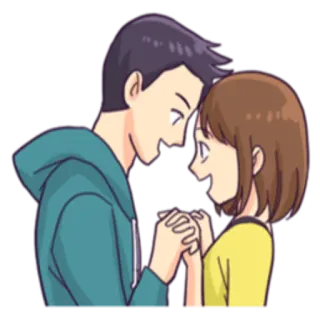❤️ пара, любовь, романтика, мультфильм, отношения, нежность, аниме telegram sticker