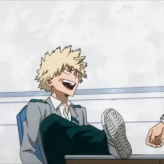 🥲 Bakugo My Hero Academia アニメ, マンガ, 僕のヒーローアカデミア, 爆豪, キャラクター telegram sticker