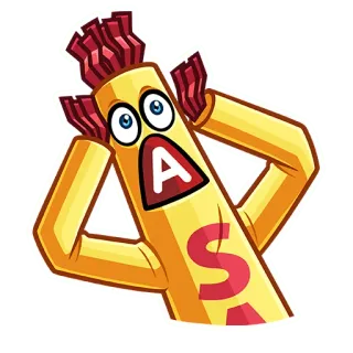 😱 Dessin animé, Personnage, Choqué, Drôle, Emoji, Autocollant telegram sticker