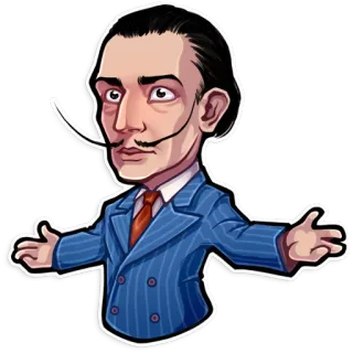😎 Salvador Dali Salvador Dali, artist, surrealism, caricature, famous person telegram sticker