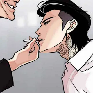 ⚖ Курение, Сигарета, Тату, Мужчина, Аниме, Азиат telegram sticker