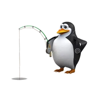 🎣 chim cánh cụt, câu cá, hoạt hình, động vật, câu cá trên băng, mùa đông telegram sticker
