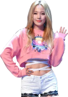 👋 mulher, coreana, rosa, idol, loira, menina, shorts whatsapp sticker
