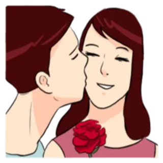🌺 beijo, romance, amor, casal, flor, afeição telegram sticker