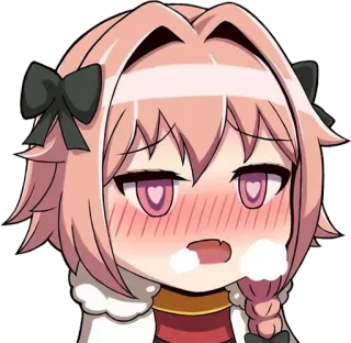 😍 Astolfo animé, manga, cheveux roses, rougissant, mignon telegram sticker