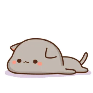 🐼 кот, милый, стикер, мультфильм, лежащий, животное, очаровательный telegram sticker