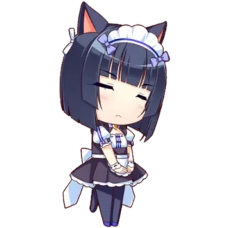 🙄 Anime, Catgirl, Maid, Chibi telegram sticker