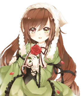 🌺 cô gái anime, hoa hồng, hoạt hình, kawaii, hầu gái telegram sticker