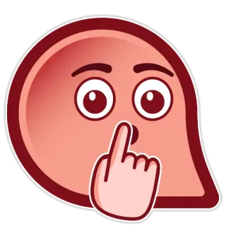🤫 jari tengah, gestur ofensif, kasar, emoji telegram sticker